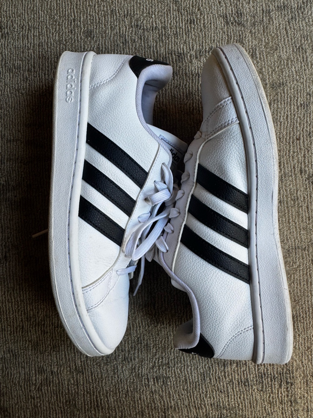 Adidas Grand Court Men’s Size 9 White Black Sneakers F36483 Tennis Shoes